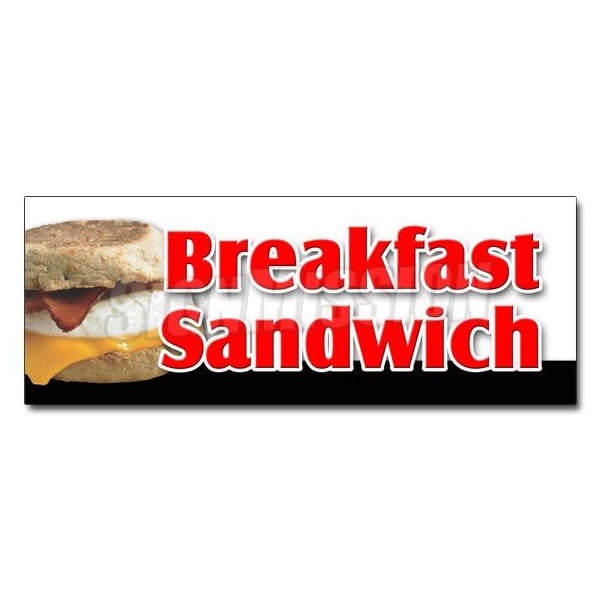 BREAKFAST SANDWICH DECAL sticker sausage bacon bagel croissant cheese, D-36 Breakfast Sandwich